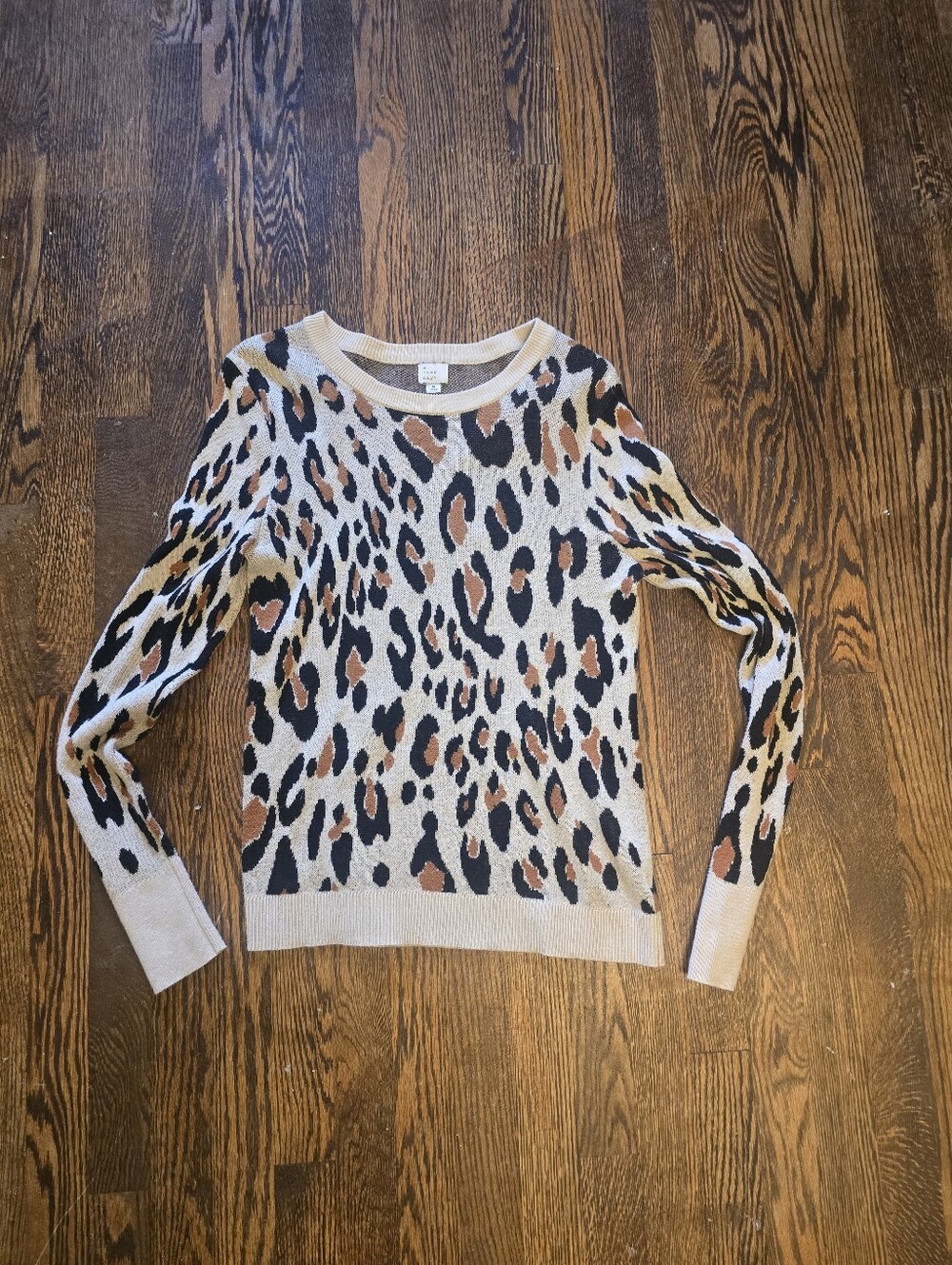 A New Day Leopard Print Crewneck Sweater | Size Medium